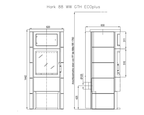 Печь 88 H WW GT ECOplus Hark