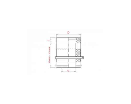  Сэндвич дымоход Craft телескопический 0,25м (316/0,8 + 304/0,5) изоляция 25, d=130