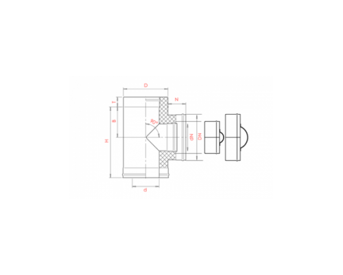  Сэндвич-ревизия с заглушкой Craft (304/0,8 + 304/0,5) изоляция 25, d=130