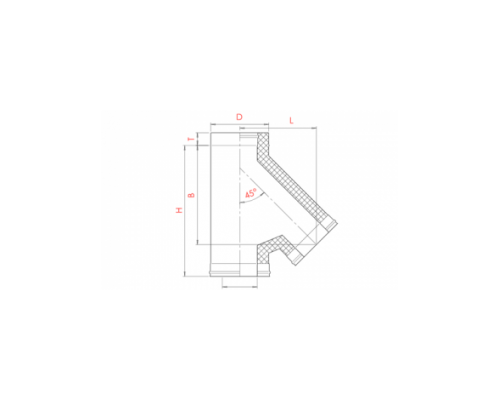  Сэндвич-тройник Craft 135° (304/0,8 + 304/0,5) изоляция 25, d=130