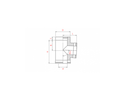  Сэндвич-тройник Craft 90 (316/0,8 + 304/0,5) изоляция 25, d=130