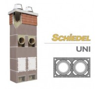  Керамический дымоход Schiedel UNI двухходовой без вент. каналов д=140 х140 мм, высота 15м