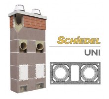  Керамический дымоход Schiedel UNI двухходовой с вент. каналом д=180 х180 мм, высота 6м