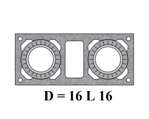  Универсальный комплект шибера (с двумя шиберами) Schiedel UNI 16 L 16