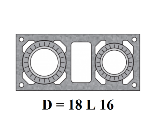  Универсальный комплект шибера (с двумя шиберами) Schiedel UNI 18 L 16