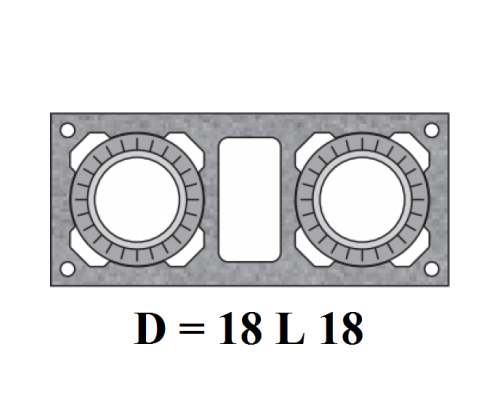  Универсальный комплект шибера (с двумя шиберами) Schiedel UNI 18 L 18
