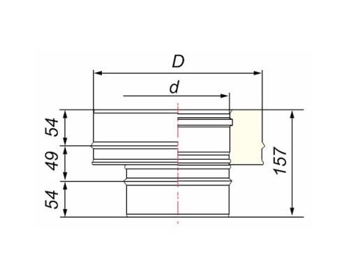  Переходник моно-термо Вулкан V50R с D115 на D115/215, нерж 321/304