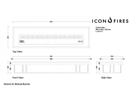 Горелка для биокамина ICON FIRES Commercial LINEAR 914mm