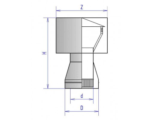  Дефлектор Феникс, ⌀115-180, 0.5 мм, утеплитель 30 мм, стальAISI 430