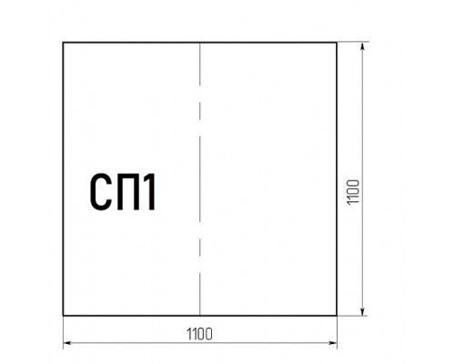  Лист стеклянный напольный 6мм СП-1 (1100х1100мм)